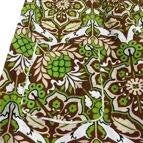 Milly Cotton Green Brown Floral Flower Print Pattern Sleeveless Sheath Dress 6 - Picture 6 of 10